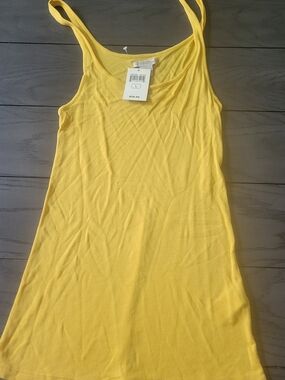 Lucky Brand Yellow Ribbed Tank Top Size L nwt New